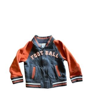 Boys Gymboree Orange and Gray Kids Football Jacket size 2T-3T